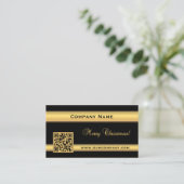 Chic Gold en Black kerstVisitekaartje Visitekaartje (Staand voorkant)