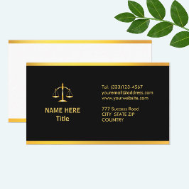 Chic Gold en Black Lawyer Business Visitekaartje