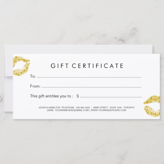 Chic Gold en Black Makeup Artist-cadeaubon (Achterkant)