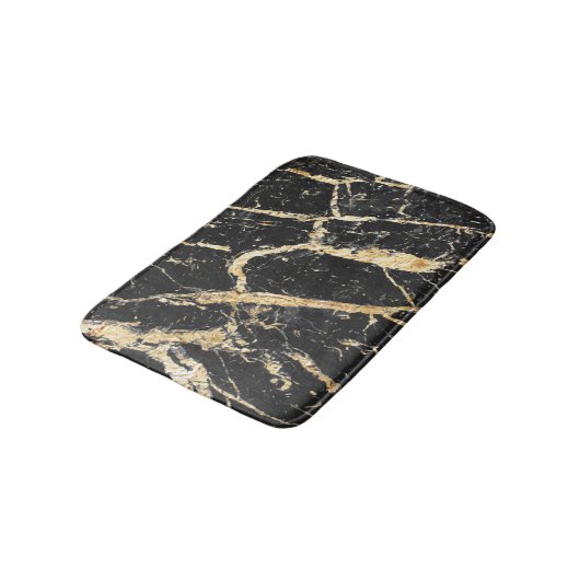 Chic Gold en Black Marble Pattern Badmat (Gekanteld)