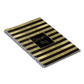 Chic Gold en Black Stripes Dream Big Specialized Notitieboek (Rechterzijde)