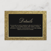Chic Gold en Black Wedding Details Enclosure Kaart (Voorkant)