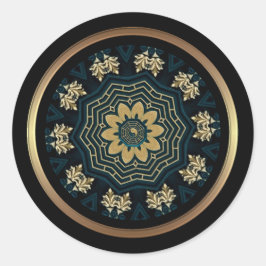 Chic Gold en Green Asian Style 2 Ronde Sticker