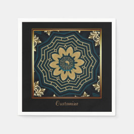 Chic Gold en Green Asian Style 2 Servet