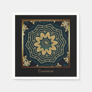 Chic Gold en Green Asian Style 2 Servet