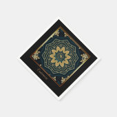 Chic Gold en Green Asian Style 2 Servet (Hoek)