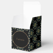 Chic Gold en Green Asian Style Cube Bedankdoosjes (Geopend)