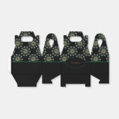 Chic Gold en Green Asian Style Gable 2 Bedankdoosjes (Uitgevouwen)