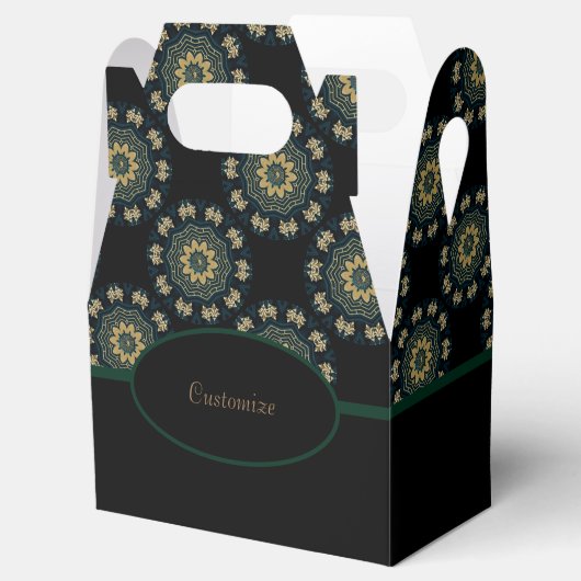 Chic Gold en Green Asian Style Gable 2 Bedankdoosjes (Geopend)