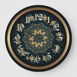 Chic Gold en Green Asian Style Grote Klok