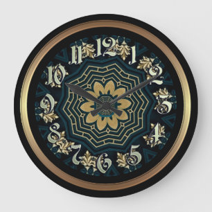 Chic Gold en Green Asian Style Grote Klok