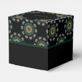 Chic Gold en Green Asian Style Heart 2 Bedankdoosjes (Achterkant)