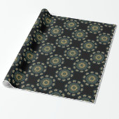 Chic Gold en Green Asian Style Patroon Cadeaupapier (Uitgerold)