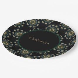 Chic Gold en Green Asian Style Patroon Papieren Bordje