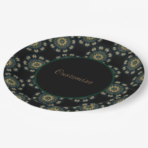 Chic Gold en Green Asian Style Patroon Papieren Bordje