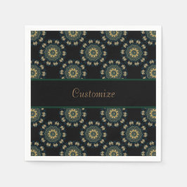 Chic Gold en Green Asian Style Patroon Servet
