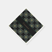 Chic Gold en Green Asian Style Patroon Servet (Hoek)