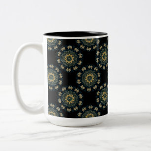 Chic Gold en Green Asian Style Tweekleurige Koffiemok