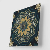 Chic Gold en Green Asian Style Vierkante Klok (Hoek)