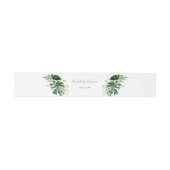 Chic Gold en Green Tropical Monstera Leaves Weddin Uitnodigingen Wikkel (Vlak)