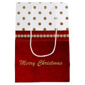 Chic Gold en Red kerstcadeautas Medium Cadeauzakje (Achterkant)