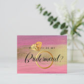 Chic Gold en roze omlijnd briefvormig voorstel Briefkaart (Staand voorkant)