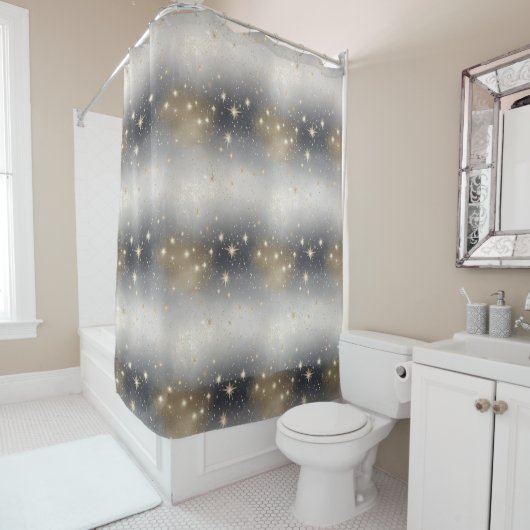 Chic Gold en Silver Glitter Douchegordijn (In situ)