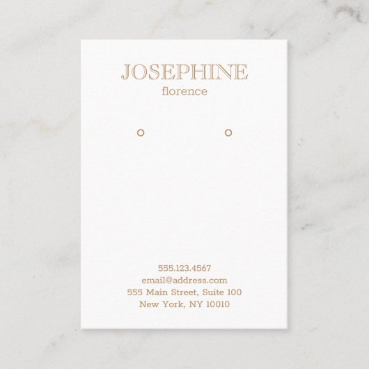 Chic Gold en White earing Visitekaartje (Voorkant)