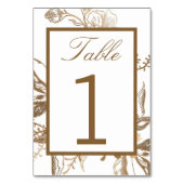 Chic Gold en White Faux Metal Wedal Wedding Kaart (Voorkant)