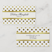 Chic Gold en White Polka Dot Visitekaartje (Voorkant / Achterkant)