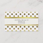 Chic Gold en White Polka Dot Visitekaartje (Achterkant)