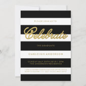 Chic Gold en zwart | Aankondiging foto-Afstuderen (Achterkant)