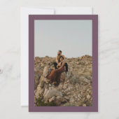 Chic Gold eucalyptus paars fotoscript bruiloft Kaart (Achterkant)