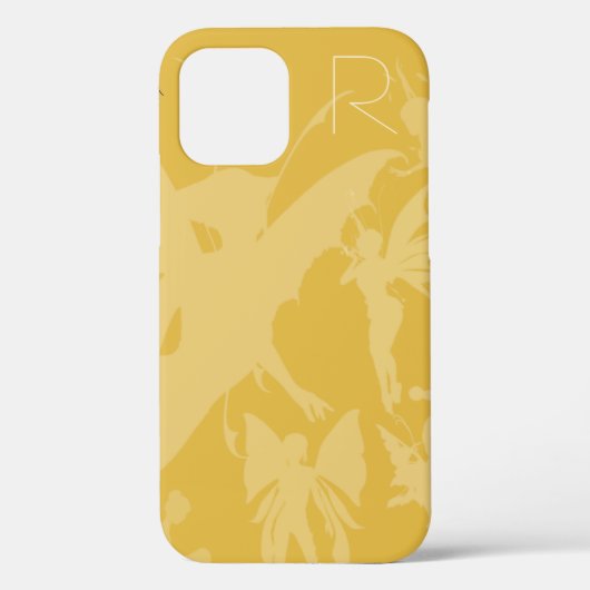 Chic Gold Fairies Monogram Hoesje-Mate iPhone Case (Achterkant)
