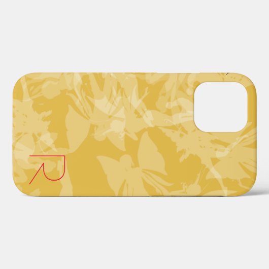 Chic Gold Fairies Monogram Hoesje-Mate iPhone Case (Achterkant (horizontaal))