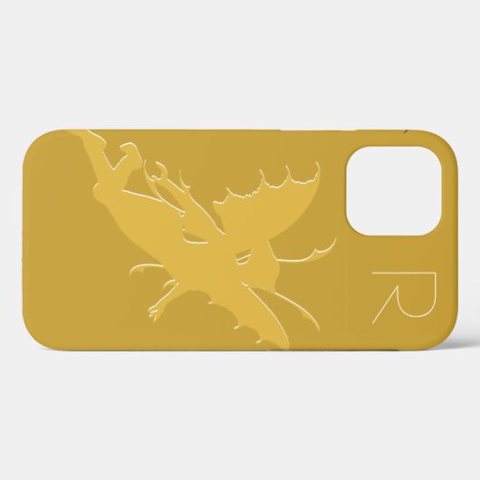 Chic Gold Fairy Monogram Hoesje-Mate iPhone Case (Achterkant (horizontaal))