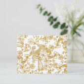 Chic gold faux glitter hand getekend bloempatroon briefkaart (Staand voorkant)