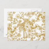 Chic gold faux glitter hand getekend bloempatroon briefkaart (Voorkant / Achterkant)