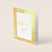 Chic Gold Faux Metal Photo Weddenschap Echt bedank Folie Kaarten (Voorkant)