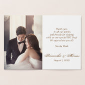 Chic Gold Faux Metal Photo Weddenschap Echt bedank Folie Kaarten (Binnen)
