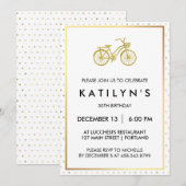 Chic Gold-fiets met Gold- en Silver Polka-punten Kaart (Voorkant / Achterkant)
