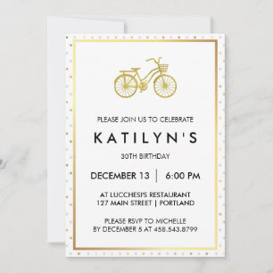 Chic Gold-fiets met Gold- en Silver Polka-punten Kaart