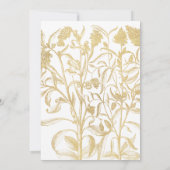 Chic Gold Floral Bridesmaids Luncheon Kaart (Achterkant)