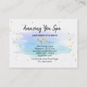 *~* Chic Gold Floral Lijst Rainbow Waterverf Visitekaartje (Achterkant)