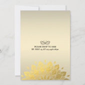 Chic Gold Floral Wedding Celebration Kaart (Achterkant)