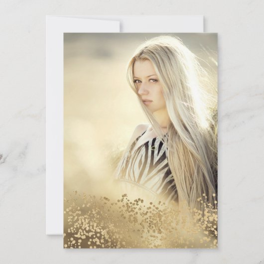 Chic gold floral white Tiara chic Sweet 16 Kaart (Achterkant)