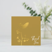 Chic Gold Flover Elegant White Text Bedankkaart (Staand voorkant)