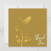 Chic Gold Flover Elegant White Text Bedankkaart (Voorkant)