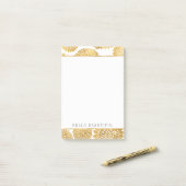 Chic Gold Flowers Post-it® Notes (Op bureau)