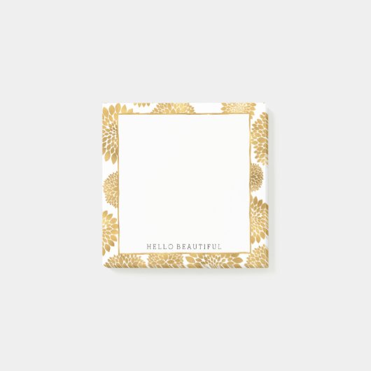 Chic Gold Flowers Post-it® Notes (Voorkant)